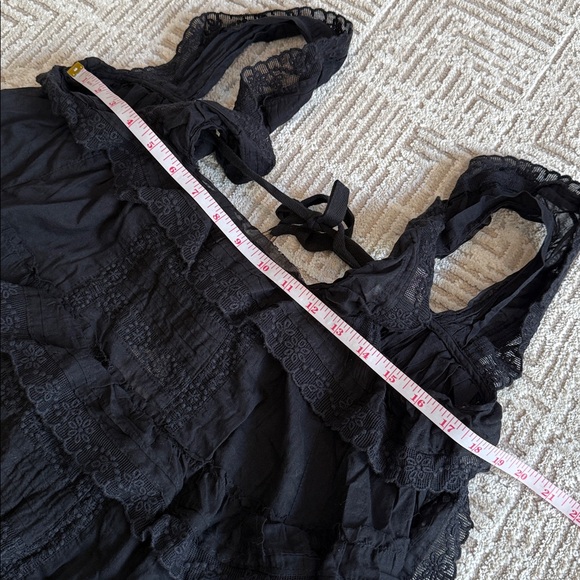 NWT Free People Tiered And True Ruffle Romper Black - Picture 10 of 11